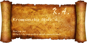 Krompaszky Abád névjegykártya